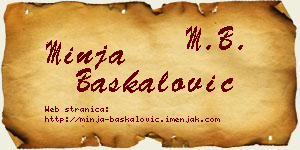 Minja Baškalović vizit kartica